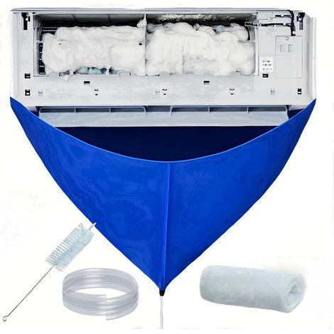 Sac de nettoyage pour climatisation, kit de nettoyage pour climatisation, kit de protection pour climatisation, climatiseur split, avec tuyau et brosses (1/5)