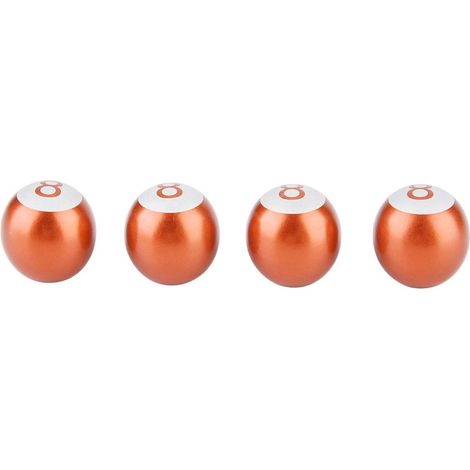 CFTGIW 8-Ball-Reifenventilkappen aus Aluminiumlegierung, verhindern Lecks bei Motorrädern, Autos und LKWs (Orange)
