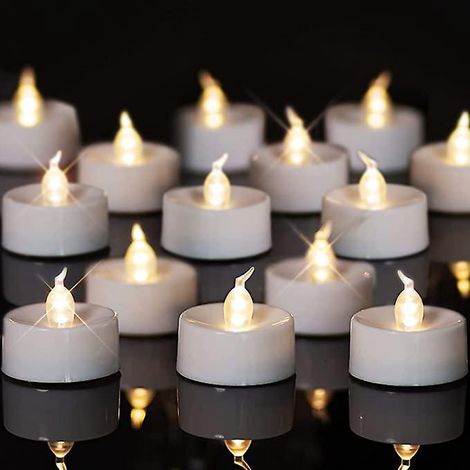 lot De 24 Bougies Led Sans Flamme - Blanc Chaud - Fonctionne Avec Piles - Longue Dure De Vie - Pour Mariage, Vacances, Fte, Dcoration D'intrieur (1/5)