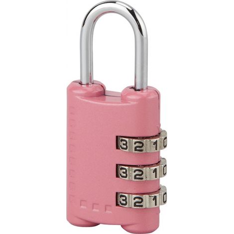 Cadenas à code, bagage, 25mm, anse acier nickelé, 3 chiffres - SP