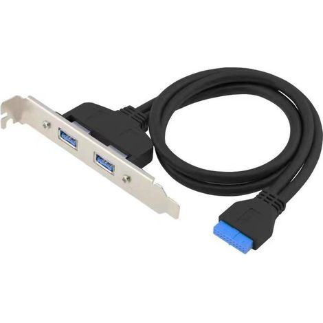 Conceptronic EMRICK11B 19-Pin-Weiblich zu Dual-USB-A-Weiblich USB 3.0 Adapter, USB 3.2 Gen 1 5Gbit/s