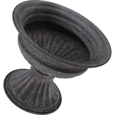 Vase Urne en Fer Vintage Grand Format, Pot de Fleurs Décoratif Gris Rétro, Vase Urne Européen pour Arrangements Floraux, Centre de Table Rustique pour Intérieur et Jardin (1/5)