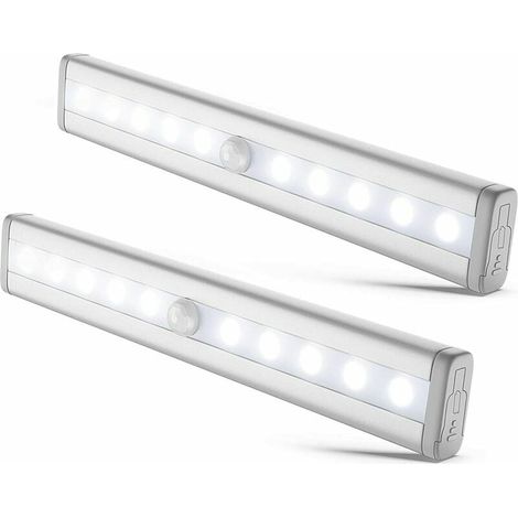 I LED-Streifen I 2er-Set LED-Nachtlichter mit Bewegungsmelder I Selbstklebend IA Batterie I Aluminium (1/5)