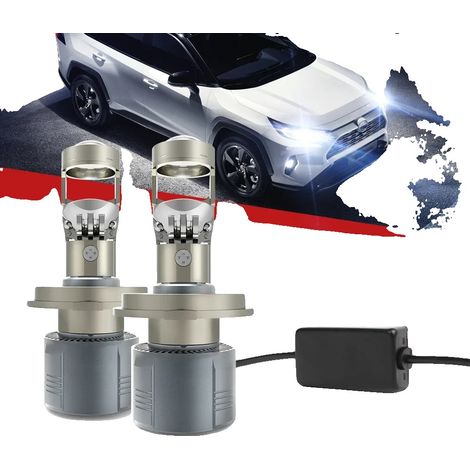 Foco para coche, 40000 lúmenes de brillo, resistente al agua IP68, H4/9003/HB2 Hi/Lo (1/5)