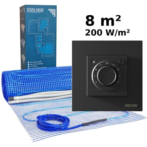 Kit de calefacción por suelo radiante 8 m², 200 W/m² + MST-9n termostato (1/5)