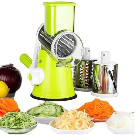 Cellfast – Mandoline manuelle multifonction avec 3 lames en acier inoxydable – Coupe précise de légumes, fruits et fromage – Pieds ventouses pour stabilité