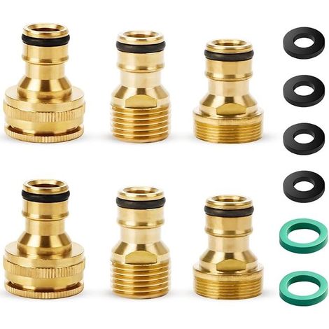 Schnellkupplungen aus Messing für Gartenschläuche 1/2" und 3/4" (1/5)