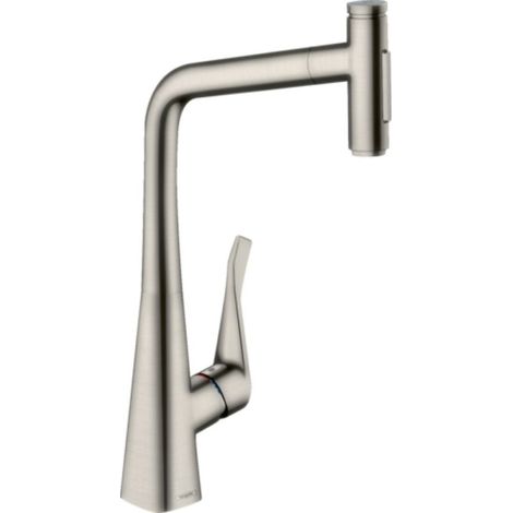 Hansgrohe M71 - Grifo de fregadero M7117-H320 con ducha extraíble, sBOX, aspecto de acero inoxidable 73816800 (1/3)