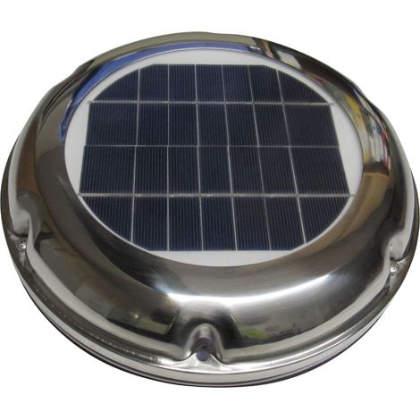 Solar Powered Caravan Extractor Fan (Stainless Steel Exhaust Roof Vent Ventilation Camper Van RV)