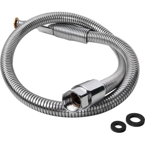 Tuyau de prérinçage de rechange de 96 cm (38 pouces) en acier inoxydable, flexible, pour robinet de cuisine commercial avec douchette.