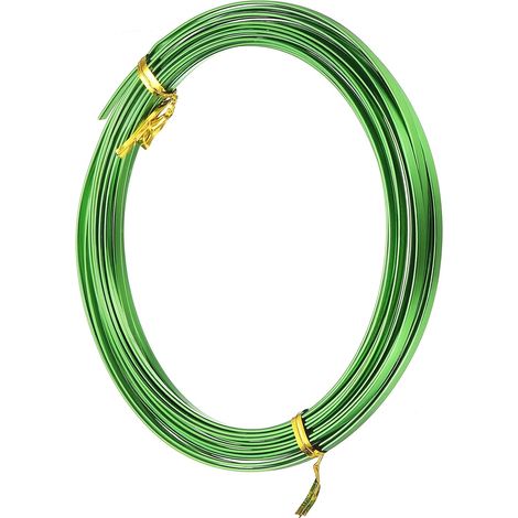 Fil D'Aluminium Plat 18 Gauge 16.40 Pieds Largeur 3mm Vert Foncé (1/5)
