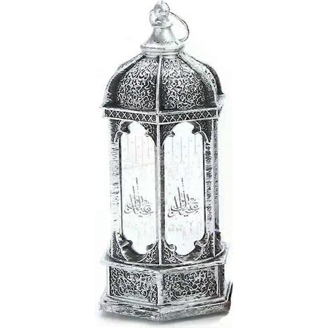 HONORNIC - Guirlande lumineuse portable à LED pour fêtes musulmanes, décoration durable et élégante, lanterne hexagonale à vent, 5,5 x 13,5 cm. (1/5)