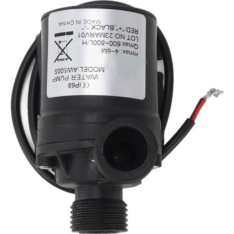 Pompe à eau miniature silencieuse IP68 étanche pour aquarium petit poisson et fontaine à animaux, DC 12V 19W (1/5)