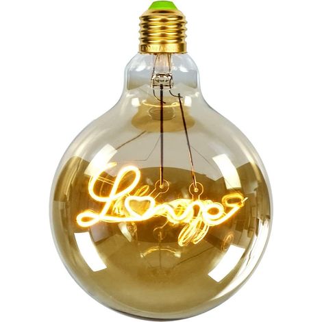 Ampoules LED vintage Big Globe G125 4 W 220/240 V pour décoration de lettres de l'alphabet Jaune chaud (1/4)
