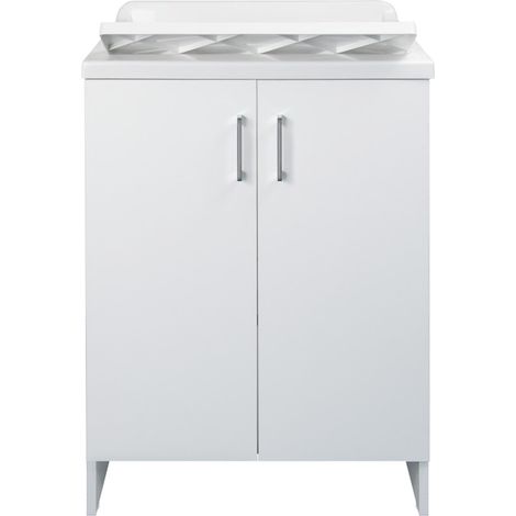 NEGRARI Mobile lavatoio in nobilitato 85x50 con vasca in pp a doppia anta codice prod: 7002AK (1/5)