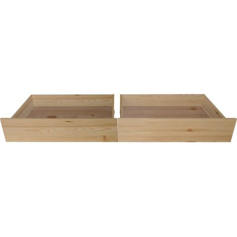 Set de 2 cajones para cama Chip y Chop 24,8x94x62cm. Color pino