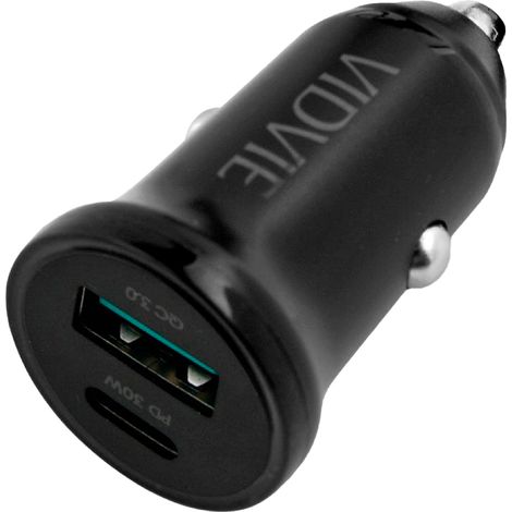 Cargador de coche USB + USB Tipo-C de 30 W con Power Delivery y Quick Charge. (1/5)