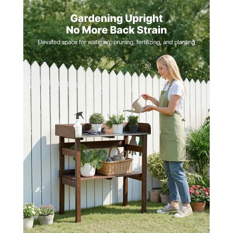 Table de Rempotage à 2 Niveaux Table de Jardinage 78 x 38 x 82 cm pour Plantation d'Extérieur sur Terrasse Jardin sur Balcon, avec… (1/5)