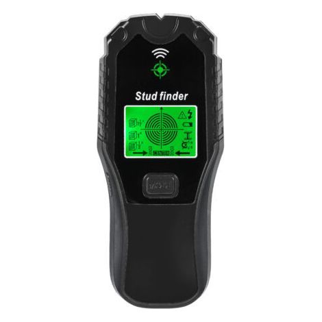 Detector de pared 5 en 1, detector de pernos multifuncional con pantalla LCD y alarma sonora para localizar líneas eléctricas, vigas de madera y tuberías metálicas. (1/5)