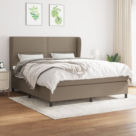 Boxspringbett mit Matratze Taupe 180x200 cm Stoff (1/5)