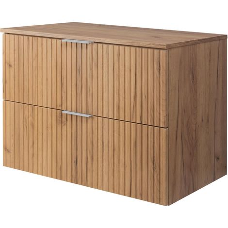 Mobile lavabo, Rovere Craft, 80 x 57 x 46 cm, maniglia argento + Piano (1/5)