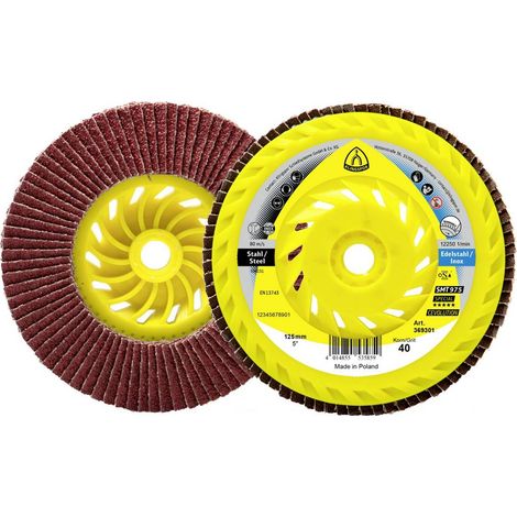Klingspor 369301 Piastra di levigatura SMT 975 filettatura M 14 ceramica, grana 125 mm 40 curvata Diametro 125 mm 10 pz (1/2)
