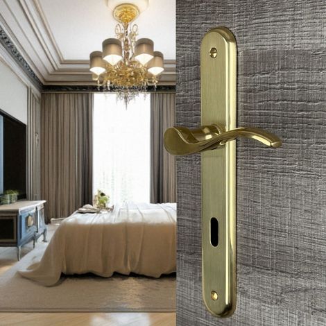 Ouvre&Déco – Lot de 2 poignées de porte AGATHE – Laiton poli brillant – Entraxe 195 mm – Pour portes intérieures élégantes