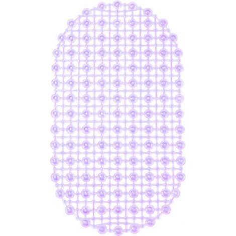 Tapis de douche antidérapant ajouré en PVC avec ventouses pour baignoire et douche (violet) (1/5)