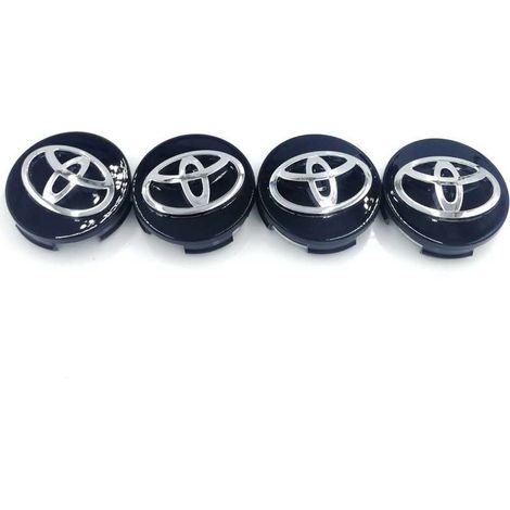 62-mm-Felgenstern für Toyota mit Logo-Emblem – Schwarz
