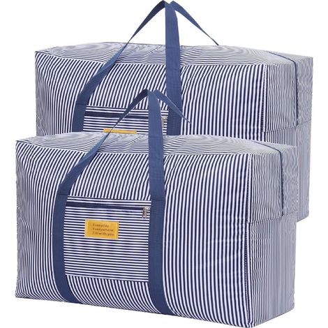 2 Pièces Grand Sac de Rangement Imperméable pour Déménagement, Conteneur pour Décorations, Literie, Vêtements (1/3)