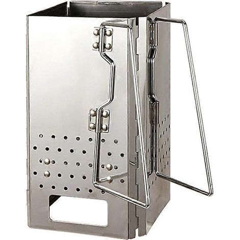 Allume-charbon portable, barbecue en acier inoxydable, réchaud à charbon pliable d'extérieur, grill de chauffage au feu (1/5)