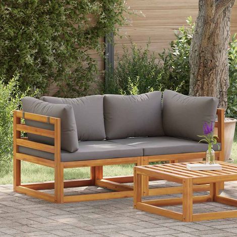 Canapés d'angle sectionnels 2 pcs, Canapé de relaxation Meuble de Salon, avec coussins Gris foncé OIB6904E (1/5)