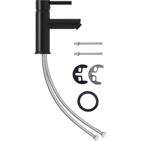 Rubinetto per lavabo da bagno miscelatore da bagno per interni 130 x 176 mm nero 020003522