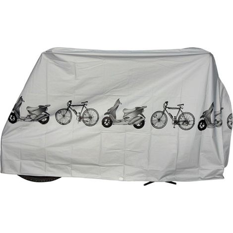 1 Housse de vélo universelle Buc, grise, imperméable, en polyester, 210 x 100 cm, protection soleil, pluie et poussière, pour vélo, vélo électrique et moto. (1/3)