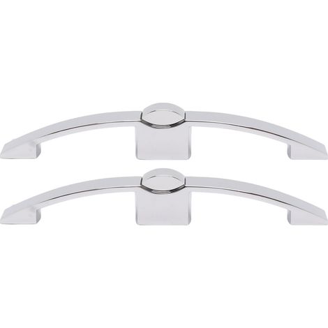 Lot de 2 verrous à bouton-poussoir pour armoire, avec poignée, pour camping-car, bateau, entraxe de 160 mm (chromé)