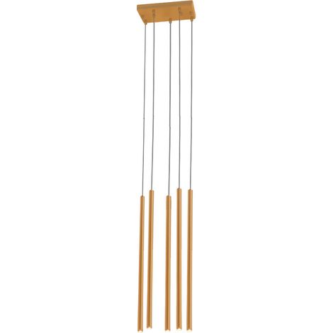 Suspension tubes laiton, plafonnier Shilo Kosame 5xG9 2,5W (1/3)
