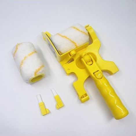 Kit séparation couleurs jaune Rouleau et pinceau multifonction sans angle mort Pour peinture latex et murs Set: 1 pinceau, 2 rouleaux, 2 brosses Long manche (1/5)