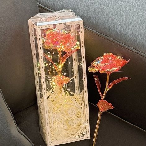 Neues LED-Nachtlicht, künstliche Rose, Hochzeitsgeschenk mit Verpackungsbox, Geschenkdekoration (1/5)