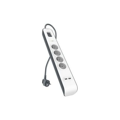 REGLETA CON 4 ENCHUFES Y 2 USB A