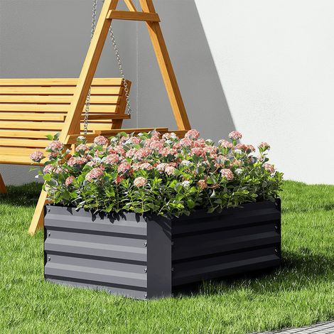 100cm W x 100cm D Square Raised Garden Bed Planter Box Open-bottom Design (1/5)