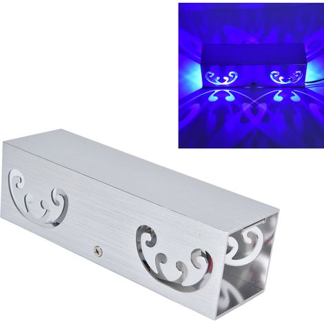 Applique murale papillon à double tête LED 2W, structure en aluminium, lumière diffuse, applique murale papillon, plafonnier décoratif pour entrée de bar ou couloir, lumière bleue (1/5)
