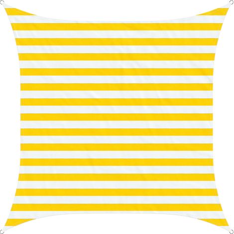 Sun Shade Sail Yellow and White 2 x 2 m 100% Polyester Oxford vidaXL