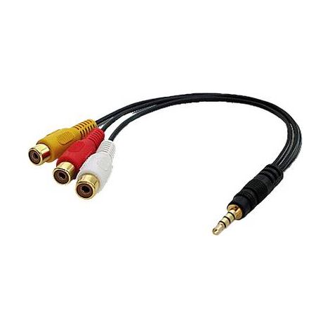 Câbles et adaptateurs audio vidéo LINDY AudiVideo Adapter 3.5-3xRCA Video+Audio-Stereo 4Segment3.5 (1/2)