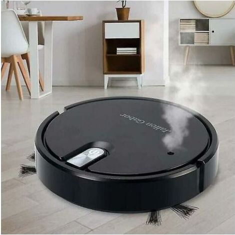 Aspirateur Robot Aspirateur sans fil 5 en 1 avec lumières d'ambiance à LED Aspirateur humidifiant-COULEUR : Noir