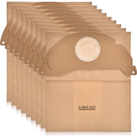 8 pièces 6.904-322.0 Sac d'aspirateur pour Kärcherr, lot de 8 sacs filtrants en papier Sacs filtrants Premium (1/4)