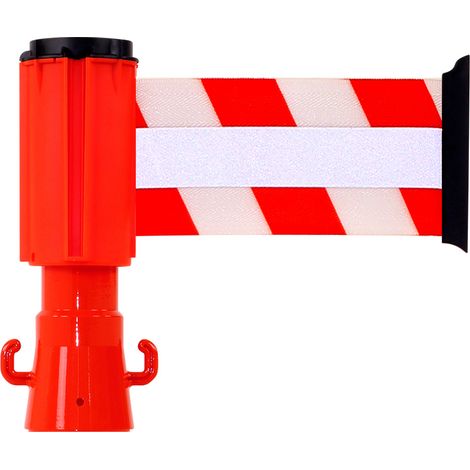Enrouleur 100mmx3m Rouge/Blanc Rétroréfléchissant - 2830089 (1/2)
