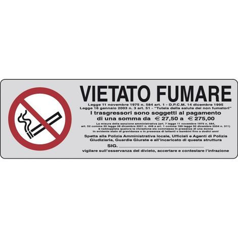 ETICHETTA SEGNALETICA VIETATO FUMARE 10 PZ