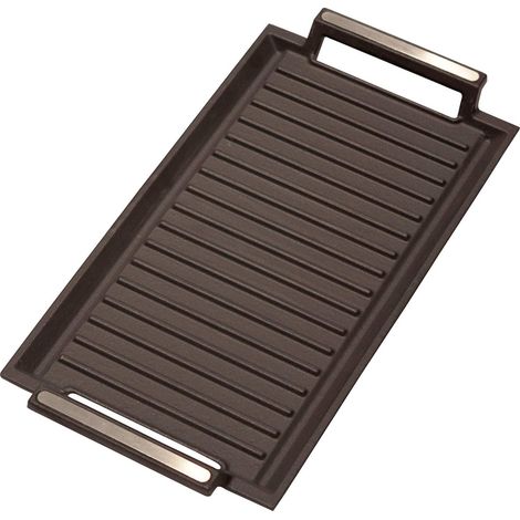 CATA GRIGLIA IN GHISA Griglia per barbecue Spessore di 8 mm Adatto solo per induzione Grande ritenzione del calore Canali laterali per una pulizia migliore Materiale in ghisa (1/4)