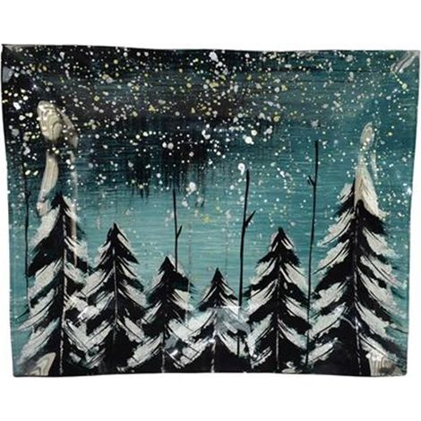Piatto sottopiatti per centro tavola di natale decorazioni addobbi natalizi casa decoro foresta innevata idea regalo (1/5)