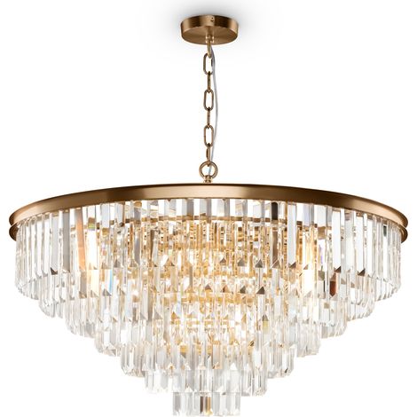 Lampadario Revero Maytoni cristallo 16xE14 ottone Ø80cm (1/3)